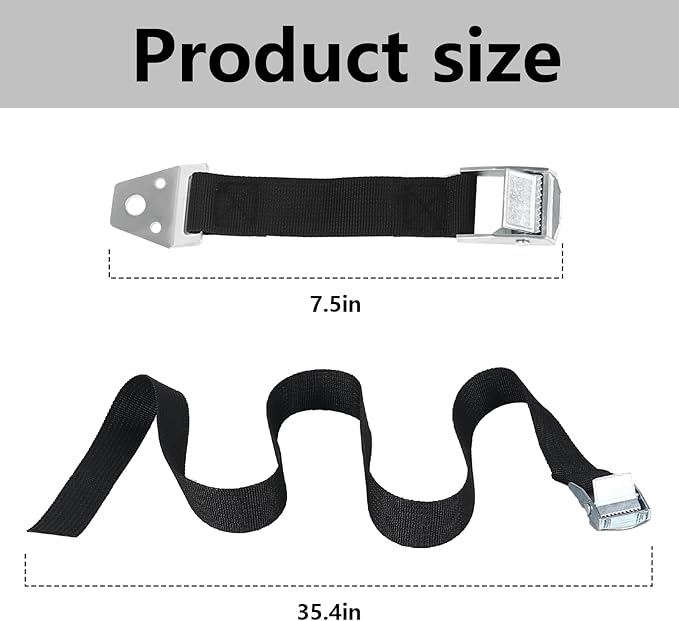 Ladder Safety Strap Tie Down – Heavy Duty Ladder Strap Leash with Anchor Plate and Stainless Steel Clip, Anti-Slip Pole Strap for Roof Work, Gutter Cleaning, Solar Install, Ceiling Rack Mount