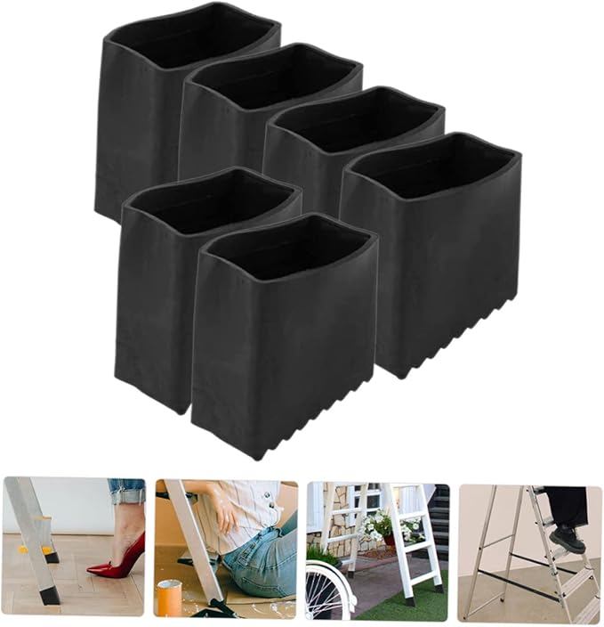 6Pcs Ladder Feet Pads Durable Non Slip Ladder Covers for Enhanced Stability and Floor Protection Essential Accessories for Household and Extension Ladders