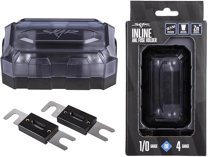 Skar Audio 1/0 or 4 Gauge Pro Series in-line ANL Fuse Holder (SK-Fuse-BLK-PROANL)