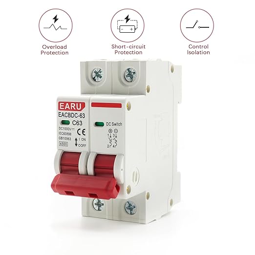 DC 1000V Solar Mini Circuit Breaker Overload Protection Switch 6A/10A/16A/20A/25A/32A/40A/50A/63A 2P DC1000V Photovoltaic MCB PV (50A)