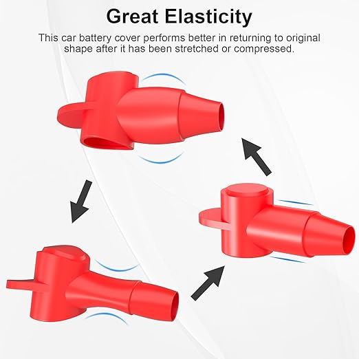 BetyBedy 10 Pack Silicone Battery Terminal Covers for 10-4AWG Wire, Insulated Battery Terminal Protectors for 1/4", 5/16", 3/8" Battery Post, Battery Stud and Power Junction Blocks Cover