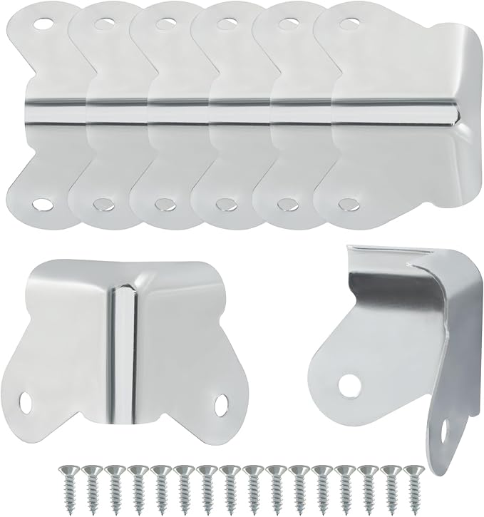 12Pcs Silver Cabinet/Amp Speaker Corners Protector Iron Speaker Edge Safety Guard Replacement for DJ Stage Speaker, Subwoofer