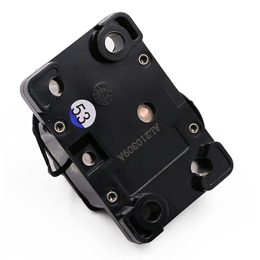 50A Automotive Circuit Breaker Auto Reset No Switch Button for Boat, Car Audio, Solar System, Battery Protection 12V-32V DC