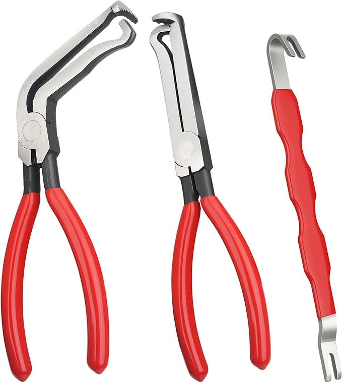 3PCS Electrical Disconnect Pliers Set, Automotive Electrical Connector Removal Tool with Straight & 60° Angled Pliers, Connector Separator Tool for Vehicle Wiring Connectors