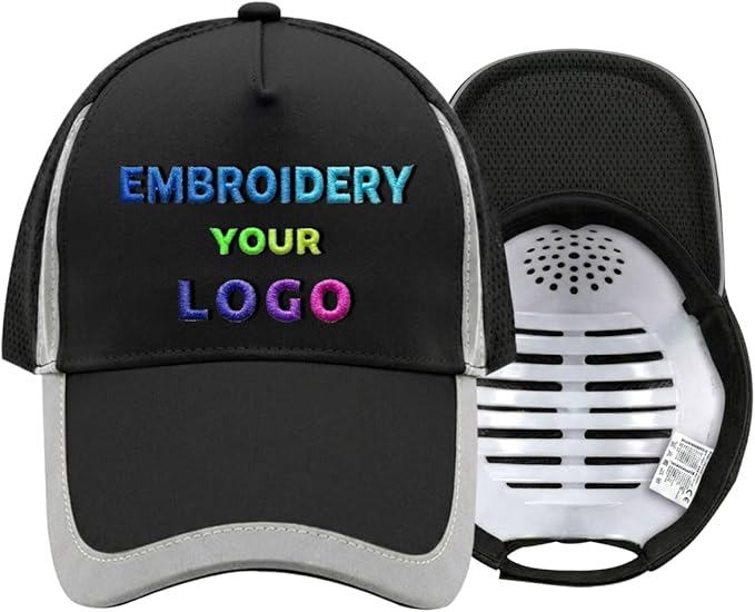 YOWESHOP Reflective Safety Baseball Cap Customize Logo with Removable PE Shell Hi-Vis Safety Work Hat