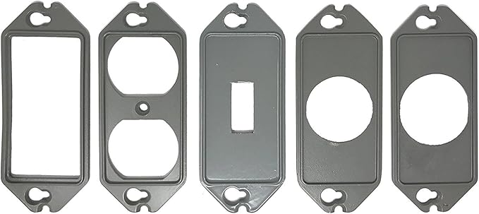 Sealproof 1-Gang Vertical Weatherproof Outdoor Metal Flat Outlet Cover, Single Gang Electrical Power Receptacle Protector, UL Listed, 4-in1, Bronze