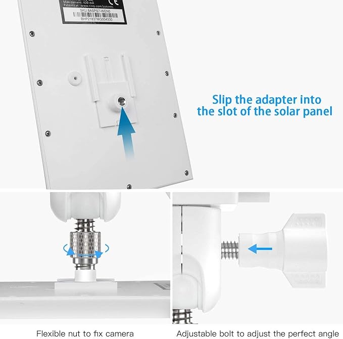 Gutter Mount for Ring Solar Panel, No-Drill Solar Panel Mount for Arlo, Eufy, Reolink for Maximum Sunlight Exposure (White, 1Pack)