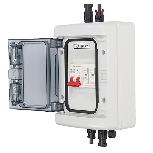 PV Combiner Box, Solar Disconnect Switch, Outdoor Breaker Box with DC500V 32A Circuit Breaker for Solar Panels System