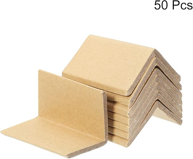 PATIKIL Adjustable Cardboard Corner Protector Package Frame Protectors L Shaped 80x50mm Thick 5mm for Art, Packing, Shipping, Pack of 50