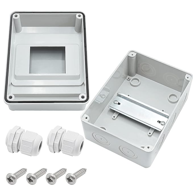 smseace Distribution Protection Box, ABS Plastic Transparent Cover Waterproof Distribution Box IP65, for Indoor Wall Circuit Breaker (5 Way)