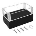 LeMotech Electrical Box Clear Cover Project Box IP65 Waterproof Junction Box ABS Plastic Case Universal Enclosure for Electronics, Black 7.8"x 4.7"x 4.4"(200x120x113mm)(Pack of 1)