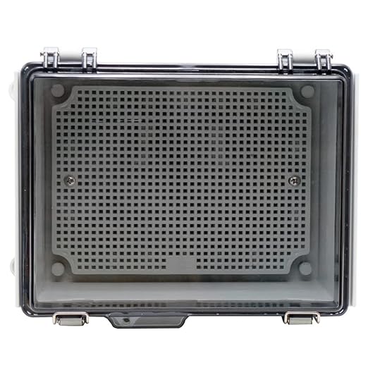 MAKERELE Small Waterproof Electrical Junction Box Clear ABS Plastic Dustproof Boxes Hinged Shell Outdoor Universal Project Enclosure with Clear Cover 8.6×6.7×4.3 inch (220×170×110mm)