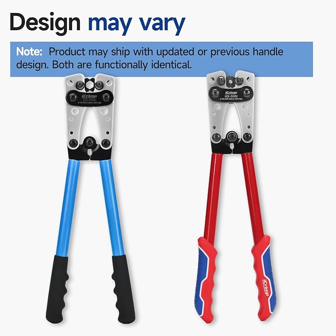 iCrimp Cable Lug Crimping Tool for Heavy Duty Wire Lugs, Battery Terminal, Copper Lugs AWG 8-1/0