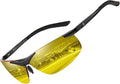 DUCO Night Driving Glasses Night Vision Glasses for Men Women Polarized Anti-Glare UV400 Metal Frame Yellow Lens 8125Y