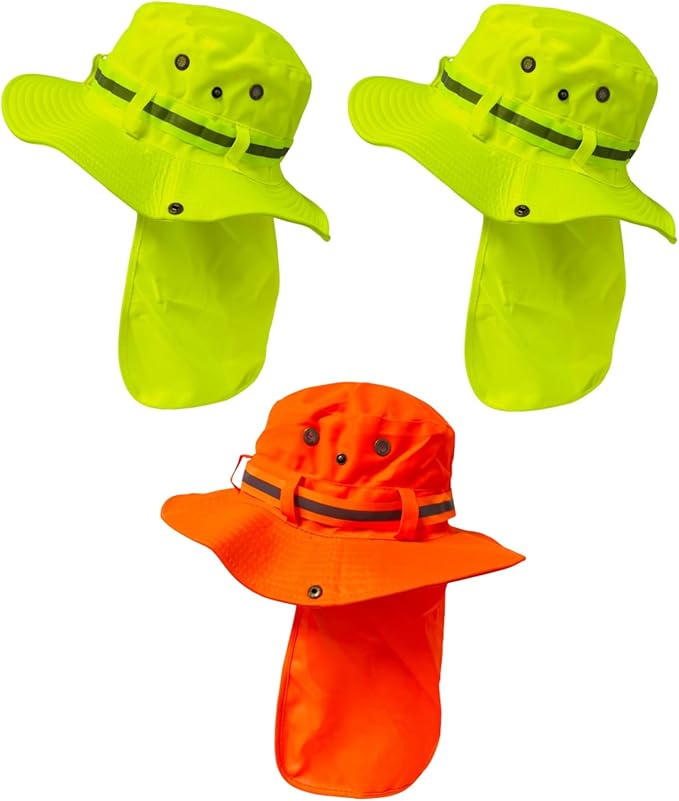 Packable and Adjustable Reflective Neon Boonie Sun Hat