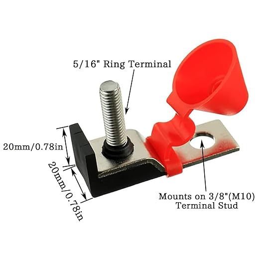 BOJACK MRBF 50A, 58V DC Terminal Fuse Block - Single Stud 5/16" (M8), Compact Marine Rated, IP66 Waterproof Ignition Protected Battery Fuse - 50 AMP