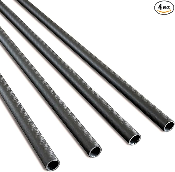 4pcs Carbon Fiber Tube 10mmx8mmx420mm.6/8/12/16/22/25/30mm Available, 3K roll Wrapped Twill Matte Finish