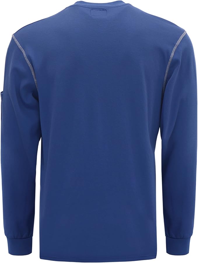 KONRECO FR Shirts for Men Long Sleeve 7oz Cotton Flame Resistant/Fire Retardant CAT2 Henley Shirt