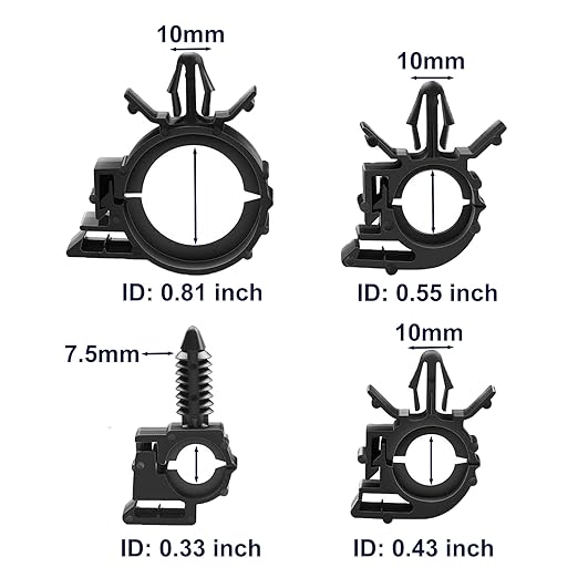 Push Mount Car Wire Clips Assorted Sizes, Universal Auto Wire Loom Routing Clips Assortment Kit (Pack of 40)