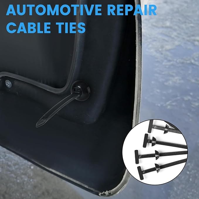 100 pcs Nylon Universal Cable Ties Buckle – Heavy Duty Self-Locking Zip Ties with Pin & Button, UV-Resistant Fasteners for Auto Repair