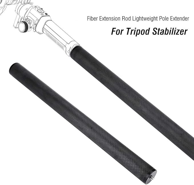 Tripod Extension Tube for Gimbal, Carbon Fiber Extension Rod Lightweight Pole Extender Accessory for Tripod Stabilizer