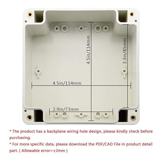 LeMotech ABS Plastic Junction Box Dustproof Waterproof IP65 Electrical Enclosure Box Universal Project Enclosure Grey with PC Transparent Clear Cover 4.7 x4.7 x3.5 inch(120 x 120 x 90 mm)
