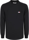 BOCOMAL Men's FR Shirts Long Sleeve Crewneck EX Soft Heather Series 6oz Midweight Flame Resistant Work T Shirt CAT2
