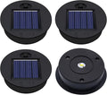 Solar Lights Replacement Top 4 Pack - 2.76 Inches Outdoor Replacement Solar Light Parts, LED Solar Lantern Light Lids, Waterproof Solar Lights Replacement Top Kit for Outdoor DIY Hanging Lanterns