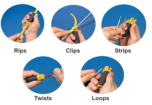IDEAL Electrical 45-025 Lil Ripper Stripper Wire Stripper w/Slitting Blade, V-Notch, Flat Blade Clip