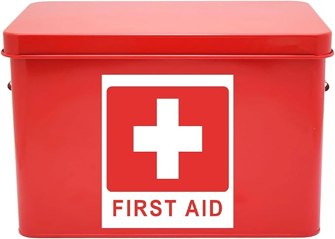 First Aid Kit ISO Safety Label Stickers – 4"x4" Vinyl Decals (Pack of 5), Weatherproof for Windows, Cars, Containers, Indoor/Outdoor Use