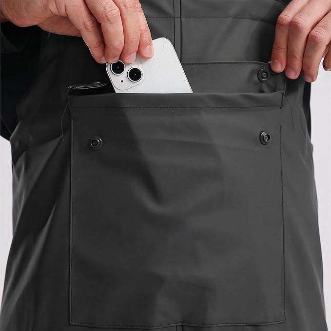 Men's Waterproof Workwear Bib Overalls - Heavy Duty Stretchable Rain Bibs for Fishing & Outdoor Work