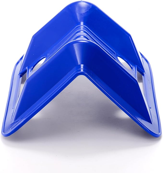 Dicunoy 10 Pack Flatbed Edge Protectors, Thick Cargo Edge Protectors, Plastic V Shaped Tie Down Strap Corner Protectors Used with Webbing, Blue Cargo Load Protector for Pallets, Trailer, Truck
