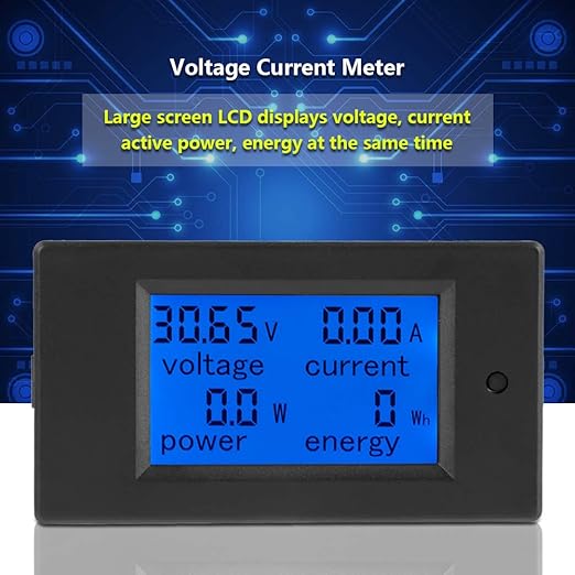 PZEM-051 LCD Display DC 6.5-100V Digital Electric Power Energy Voltage Current Meter Power Energy Battery Monitor Amperage Meter Gauge with Built-in Shunt(50A Shunt)