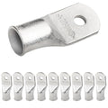 SELTERM 10pcs 3/0 AWG-1/4" Stud Tinned Copper Wire Lugs, Heavy Duty Battery Cable Ends,000 Gauge Ring Terminals, UL Battery Lugs Marine Grade Copper Eyelets Electrical Battery Terminal Connectors