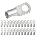 SELTERM 25pcs 4 AWG 3/8" Stud (Wide Pad) Marine Grade Tinned Copper Battery Cable Lugs, 4 Guage Ring Terminals,UL Wire Lugs Electrical Battery Cable Ends,Tinned Copper Lugs Battery Terminal Connectors