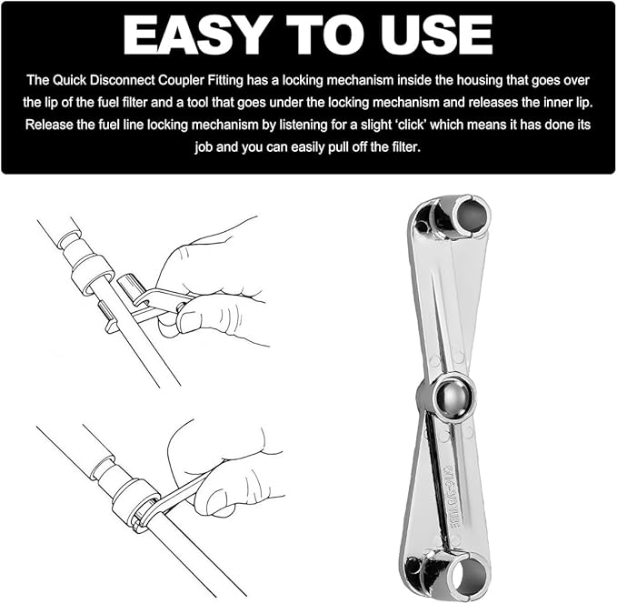 Fuel Line Disconnect Tool, 3/4 5/8 1/2 3/8 Inch Fuel Filter Removal Tool for Quick Disconnection, Multi-Purpose Scissor Fuel Line Wrench Fit Cars Truck SUV, Car Accessories