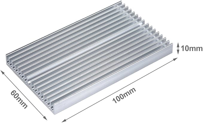 Easycargo 4pcs 60mm Heatsink 100x60x10mm, Aluminum Cooling Heat Sink, Cooler Heatsink for Cooling LED Panel (100mm x 60mm x 10mm) (Silvertone)