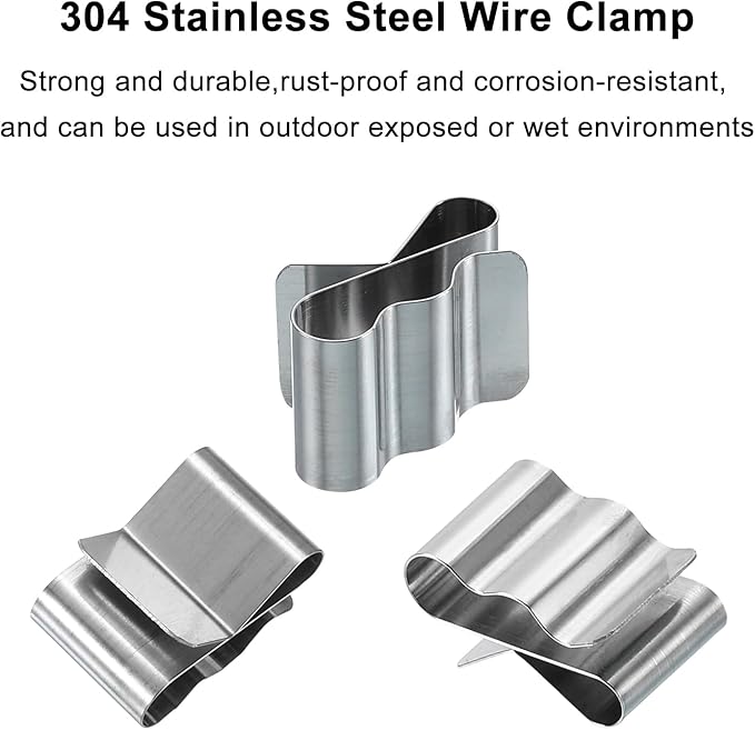 HARFINGTON 50pcs Trailer Frame Wire Clips 18.8mm Length Solar Panel Wire Clip Stainless Steel Trailer Wiring Clips Double Wire Cable Clamps for Boat Trailer Fishing Boat Cable Organization