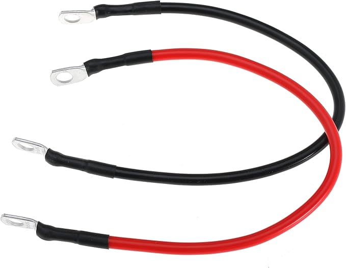 8 AWG Battery Cable 8 Gauge Power Inverter Cables with 5/16 Inch Lugs Both Ends for Solar Boat Marine RV Car 2 Pack (2FT)