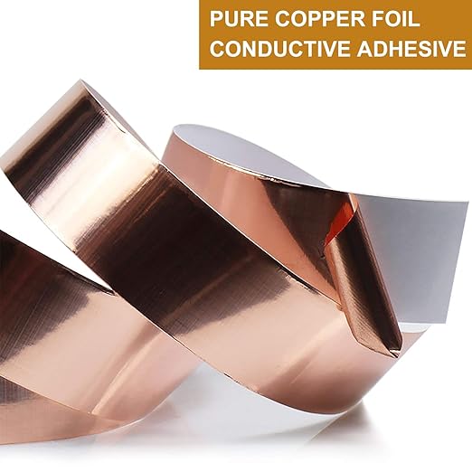 LOVIMAG Copper Foil Tape (1inch X 66 FT X 2) with Conductive Adhesive for Guitar and EMI Shielding, Crafts, Electrical Repairs, Grounding