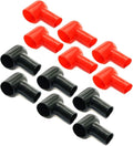HJ Garden 12pcs Battery Terminal Boots Covers Insulating Protector Cable Lug Caps Insulating Covers Replacement Tools Red/Black 20x12mm