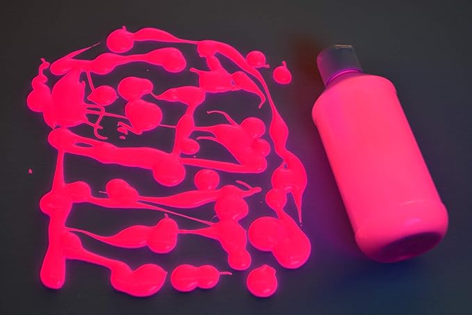 DirectGlow 16oz UV Blacklight Reactive Fluorescent Acrylic Paints (Pink)