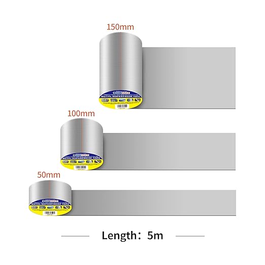 ADHES Butyl Tape Waterproof Tape Aluminum Foil Tape Sealant Tape 4in x 16ft for RV Repair, Window, Boat and Pipe Sealing, Glass & EDPM Rubber Roof Patching, 12ROLLS(Model:RAY100-2,Glue Color:Grey)