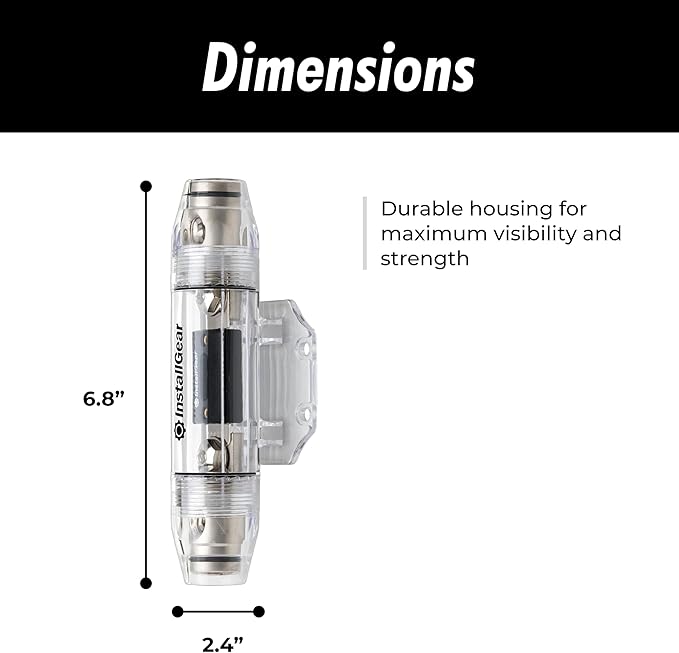 InstallGear 0/2/4 Gauge AWG in-Line ANL Fuse Holder with 250 Amp Fuse