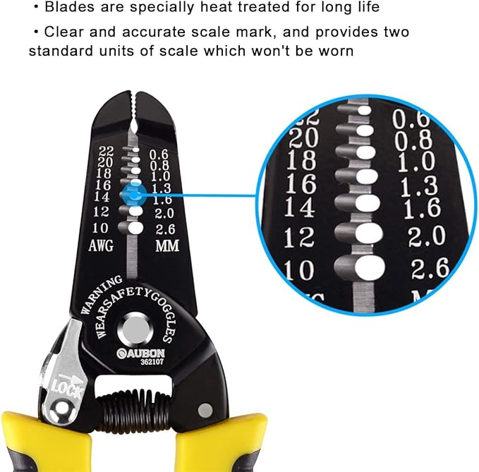 2-Pack 10-22 AWG Wire Stripper, Wire Cutter, Gauge Stripper, Wire Stripping Tool and Multifunctional Hand Tool,Professional Handle Design And Refined Craftsmanship