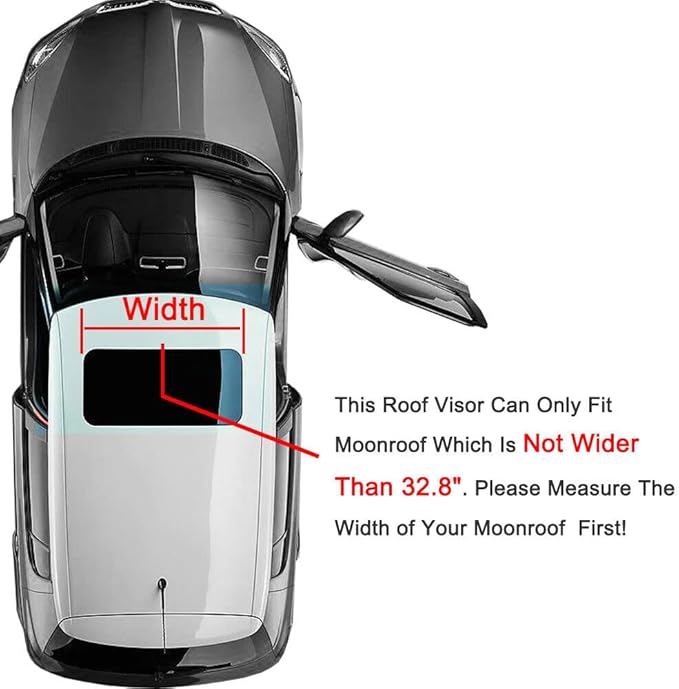 Original 34inch Universal Fit Rain Snow Guard Sun Roof Wind Deflector, 1pc Tape-On Dark Smoke Tint Auto Moonroof Window Visor RN88
