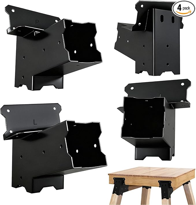 Deer Stand Brackets 4x4 Deer Blind Bracket - 4Pcs Heavy Duty Elevator Brackets Beam Support Platform Bracket for Hunting Blinds, Tree Houses, Shooting Shack, Observation Decks, Tower Stands