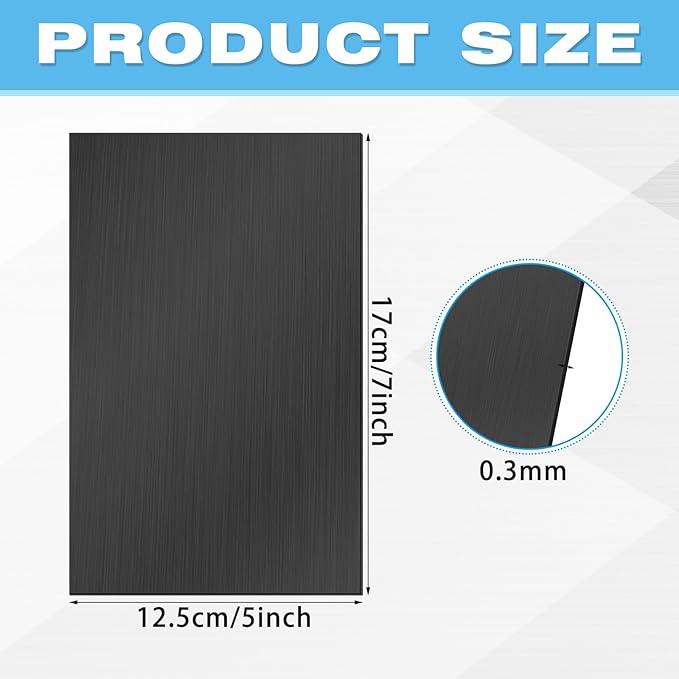 Therwen 20 Pcs 5 x 7 Inch Flashing Aluminum Sheet Roof Flashing Metal Roof for Shed Weatherproofing Areas Around Chimneys or Skylights (Black)