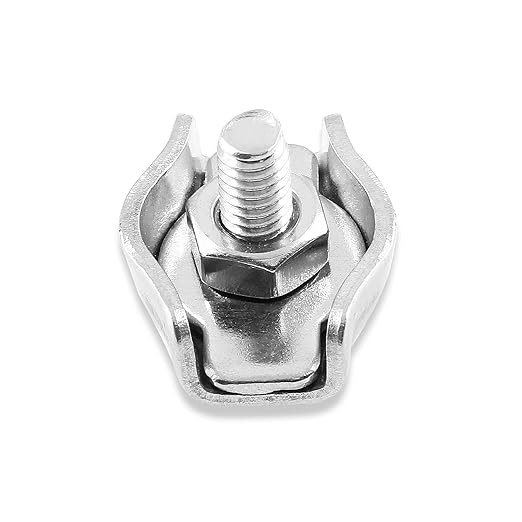 20Pcs M3 Stainless Steel Single Wire Rope Clips, Simplex Bolt Cable Clamp for 1/8 Inch Diameter Wire Cable