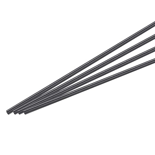 MECCANIXITY Carbon Fiber Rod, 6mm x 300mm Carbon Rod Bar for RC Airplane DIY Craft Kite Wing Tube Quadcopter Arm Repair Pack of 4